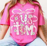 Pink Custom Text Adult T-Shirt