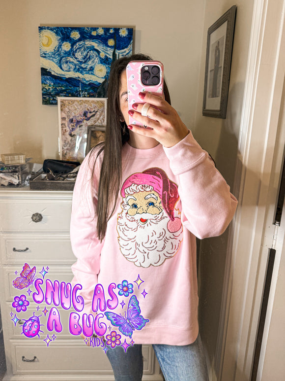 Sequin Santa Adult Crewneck