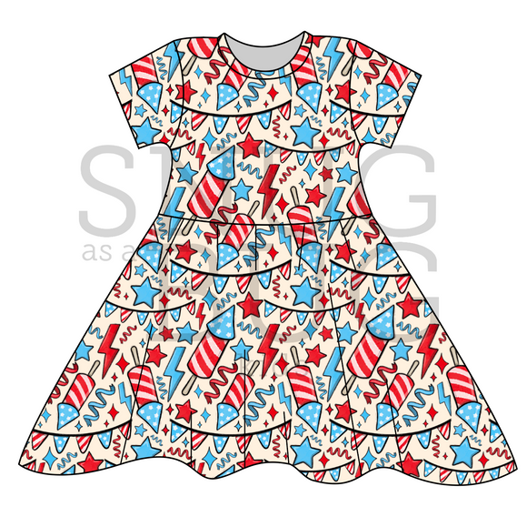 4th Of July Twirl Dress (All Prints)