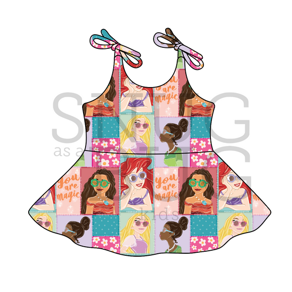 Princess Shoulder Tie Peplum Top (All Prints)