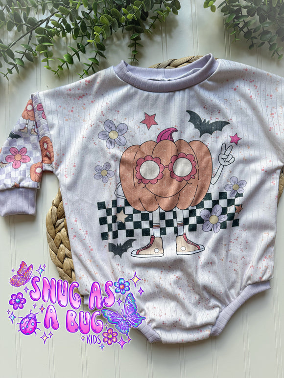 12-18M RTS Pumpkin Sweater Romper