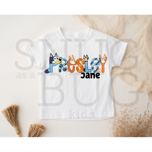 Blue Dog Name Personalized T-Shirt