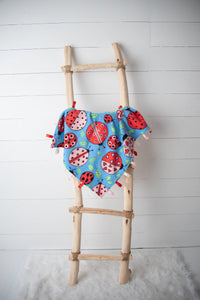 Red Lady Bugs Tag Blanket