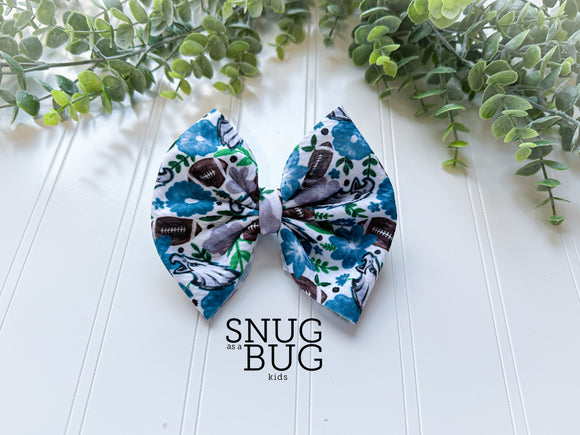 RTS 5in Football Bow Teal