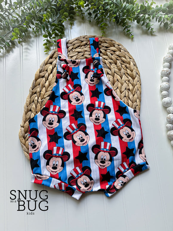 4th Of July Knotted Overall Shorties (All Prints)